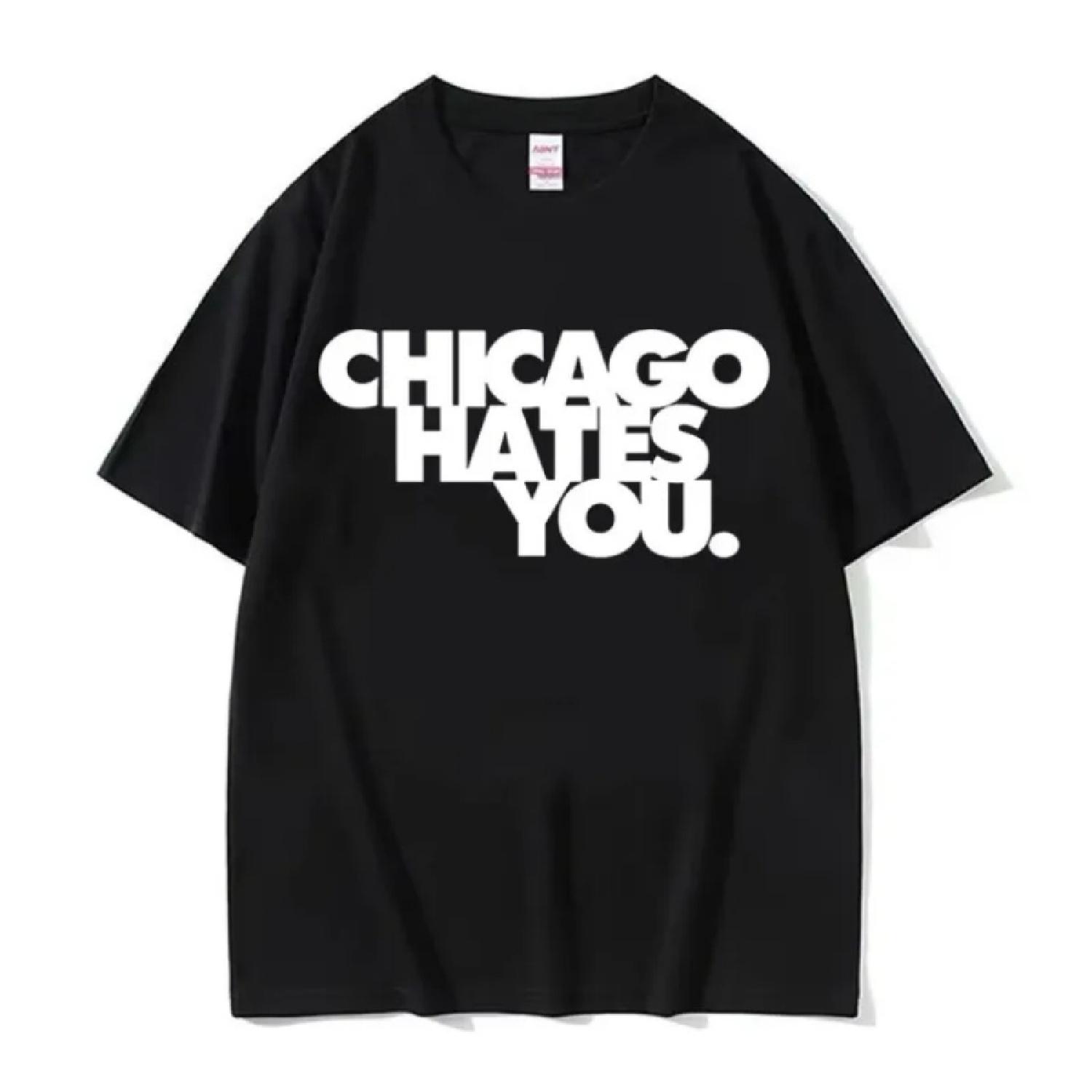 

Футболка с надписью Rapper Chief Keef Chicago Hates You Same Style для мужчин, в стиле харадзюку, хип-хоп, винтаж, повседневная, 100% хлопок, летняя. S чёрный