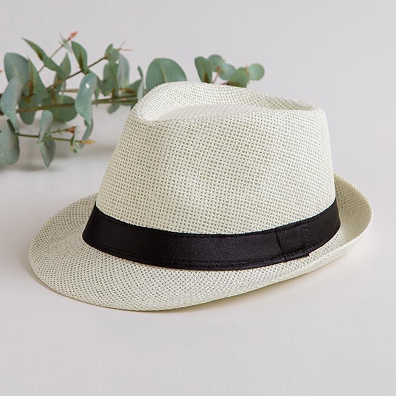 Uniszex Szalmakalap: Brit Stílusú Napvédő Nyárra – Szülő-Gyermek Fedora Strandkalap