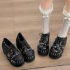 Queen Fan Black Punk Style Platform Small Leather Shoes Women's 2025 New Summer Sweet and Cool Retro Height Increasing Single Shoes