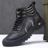 Bo Zong Men's High-Top Cotton Leather Winter Boots