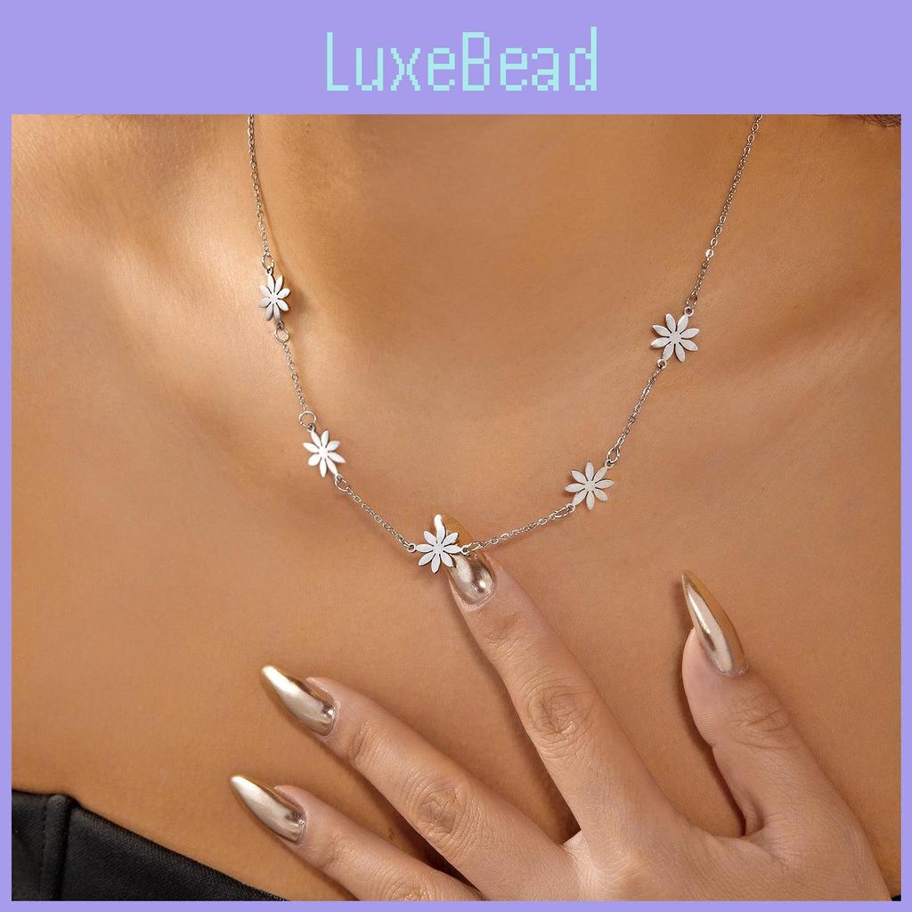 Gold Plated Stainless Steel Daisy Choker Necklace With Geometric Design For Fashionable Outfits