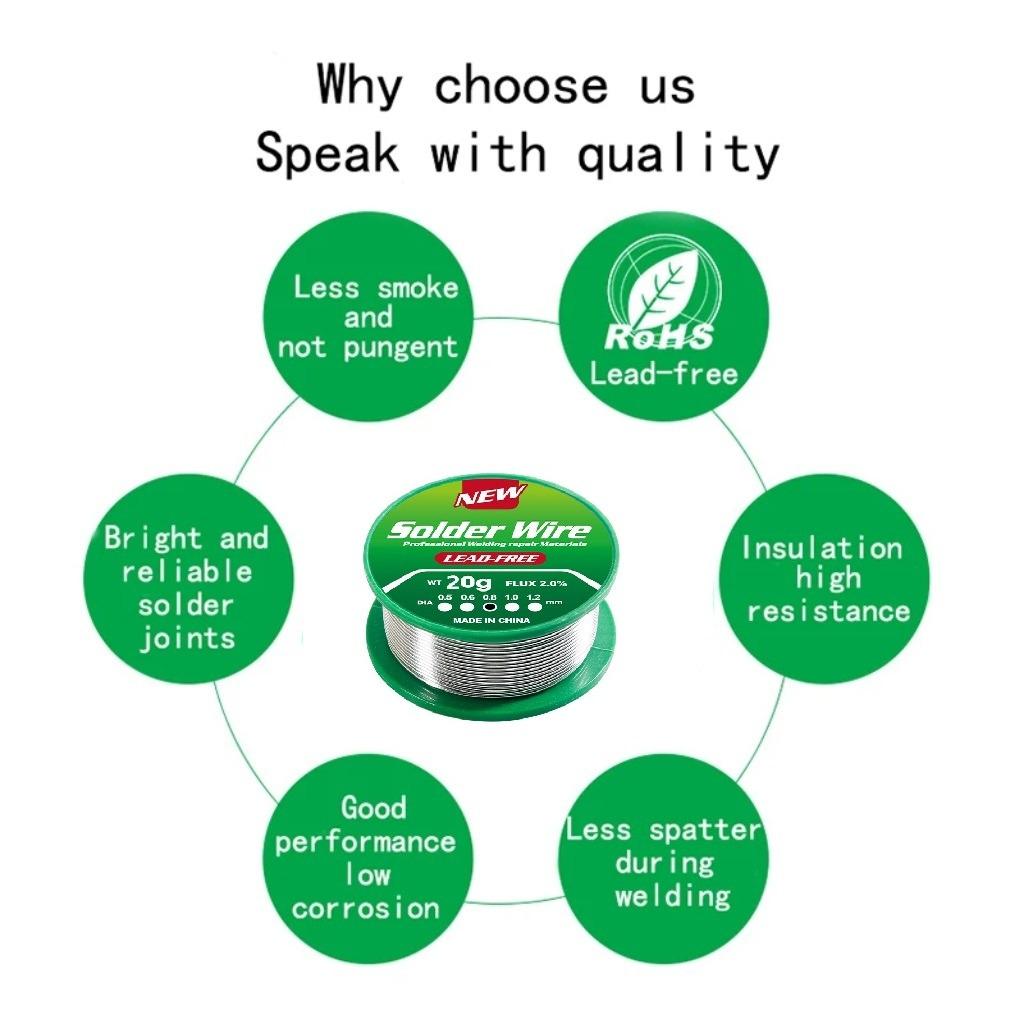 Bleifreier, umweltfreundlicher Lötdraht mit Kolophoniumkern, kleiner, flacher Schaft, Zinndraht Sn99.3Cu0.7, kleine Rolle Lötdraht