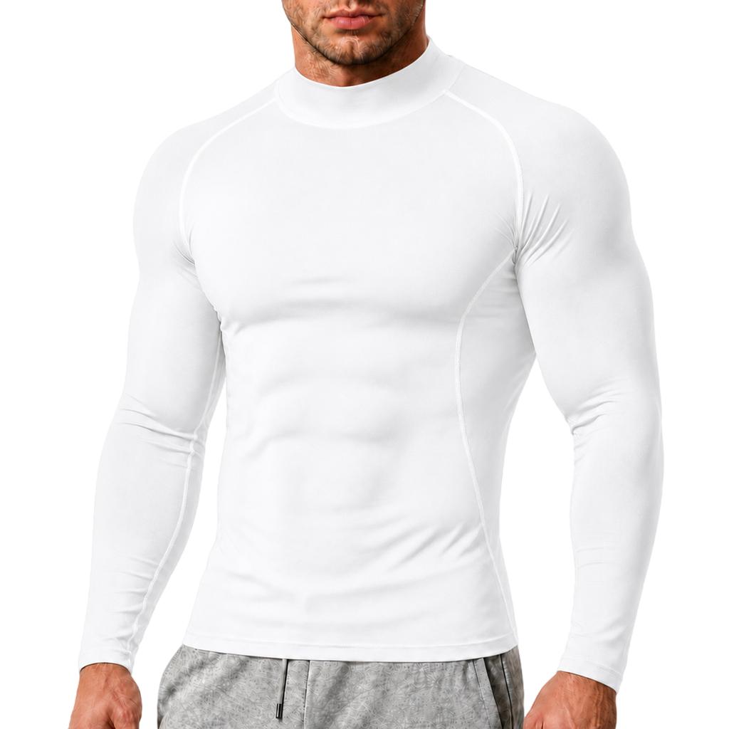 Men's Compression Long Sleeve Shirt Workout Fitness Running Athletic Quick Dry Sweat Wicking High Stretch Performance T Shirt
