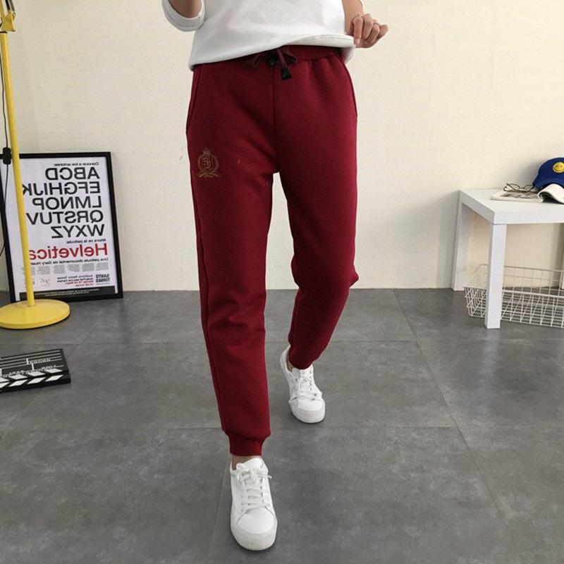 

Женские зимние однотонные брюки с высокой талией, утолщенные, большого размера, свободные, повседневные, теплые, прямые брюки на шнурке XXS