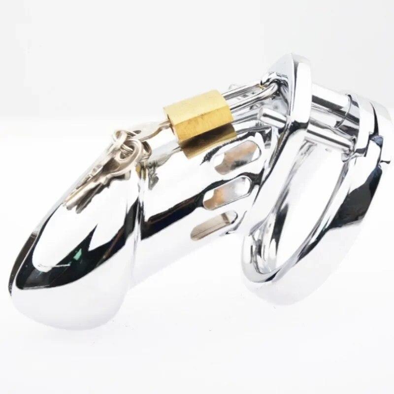 2023 New Male Stainless Steel Chastity Cage Penis Ring Bird Cage Bondage Metal Phallus Abstinence Device BDSM Sex Toys for Men18