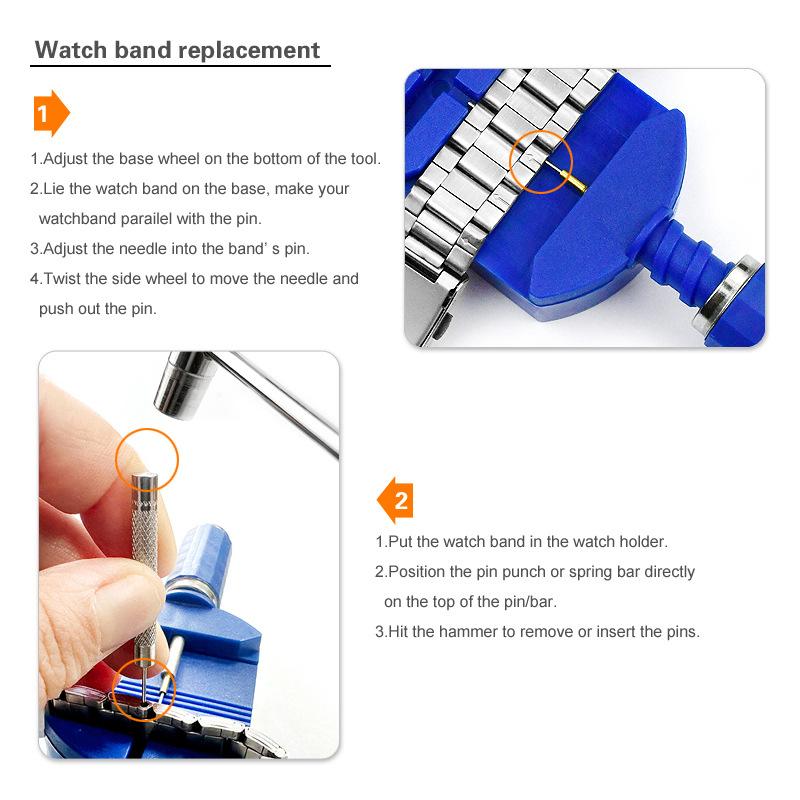 Watch Repair Tool Set Detachable Watch Strap Remover Bottom Cover Holder Fixing Kit Open The Watch Replace The Battery