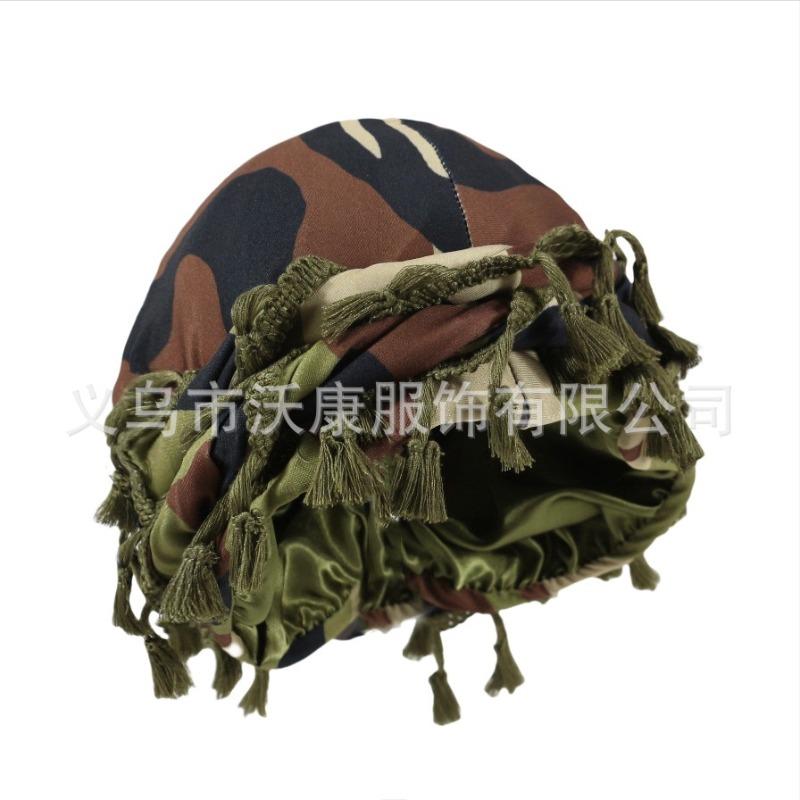 fringed headscarf hat, solid color cashew print twist tail hat, hip hop twist braided hat