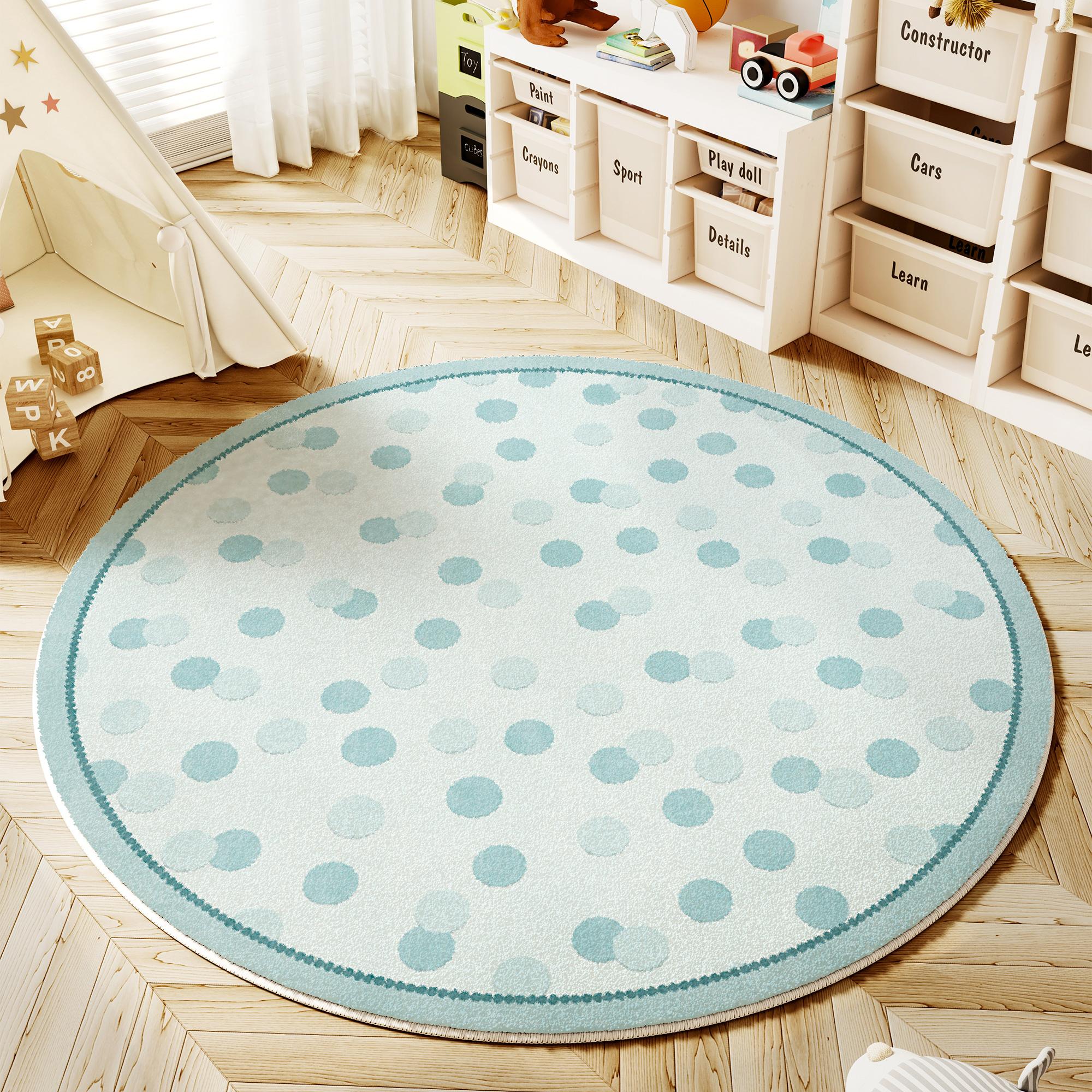 

Cartoon Style Bedroom Decor Round Carpet Animal Patterns Carpets for Living Room Fluffy Soft Children Floor Mat Thick Plush Rug 80x80CM