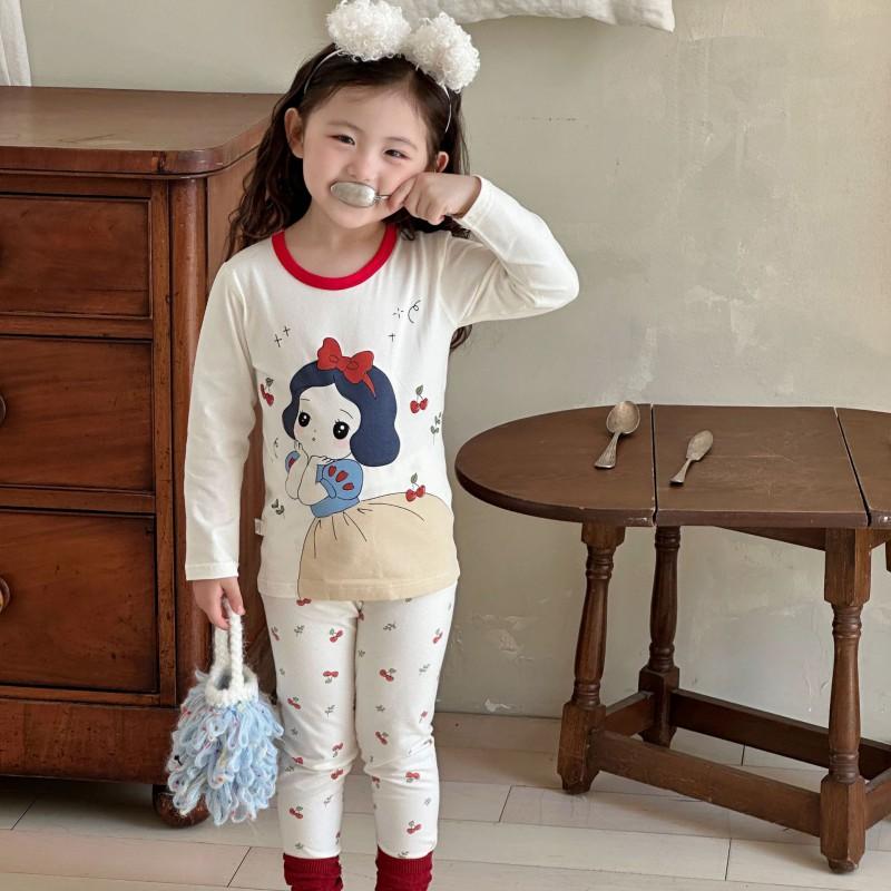 A Kids Thermal Underwear Set Cartoon Cotton Homewear 3-8 Years Old
