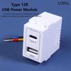1/2Pcs Usb+Type C Dual Port Power Module Dc5V 2.1A Charging Socket Transformer Charging Power Switching Adapter Type 128
