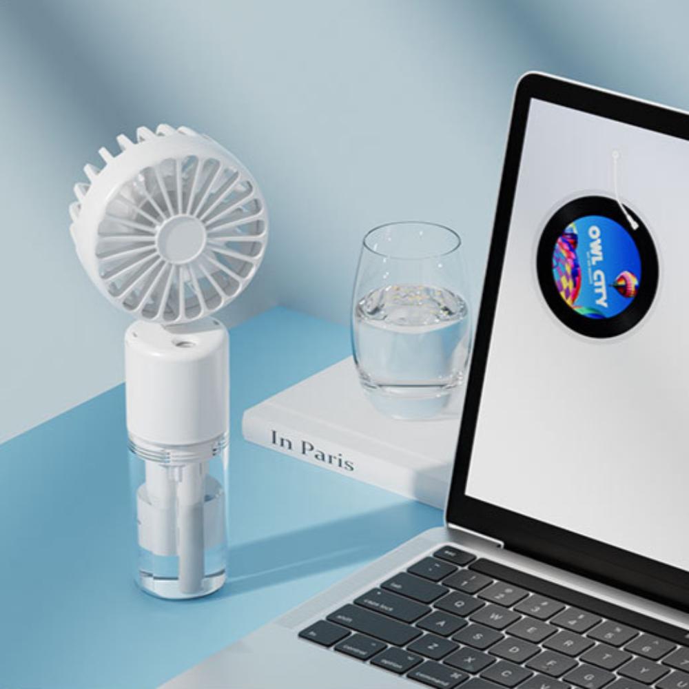 Håndholdt sprayvifte Høy vindstyrke Fuktighetsgivende tåke Vanningsvifte Mini håndholdt vifte