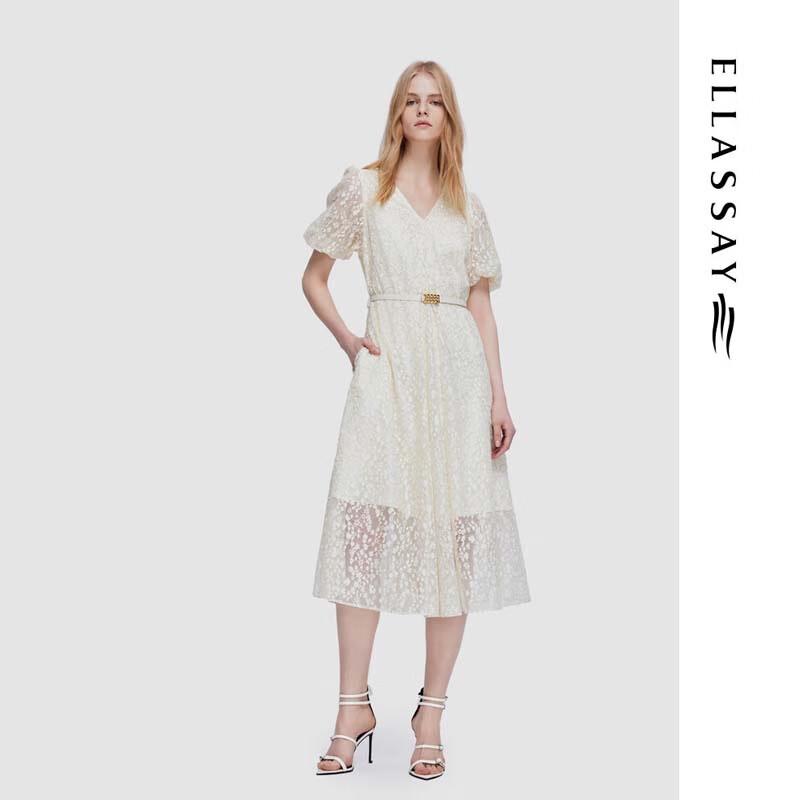 

ELLASSAY Puff Sleeve A-line Mid-length Dress L