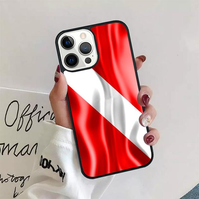 Scuba Diving Dive Flag Phone Case Back Cover for iPhone 17 Air 16 15 14 13 11 12 Pro Max Plus Shell Coque