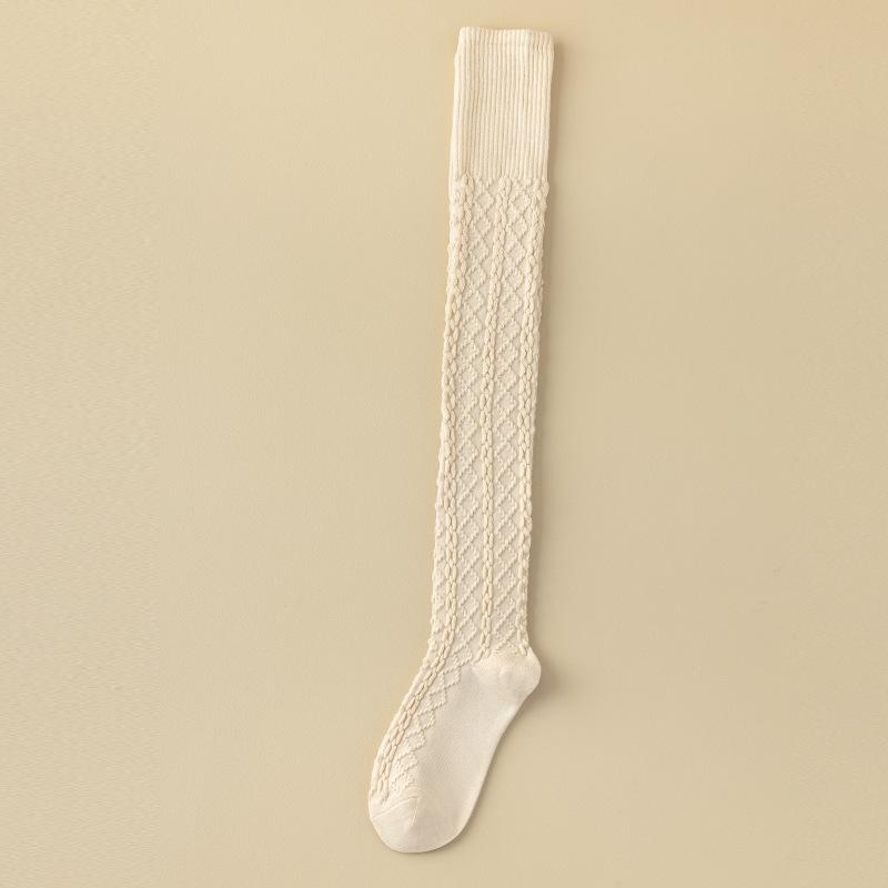 High Tube Hemp Over Knee Thin Wool Socks Warm Non-Slip Long Tube Pattern Stockings Knee Pads