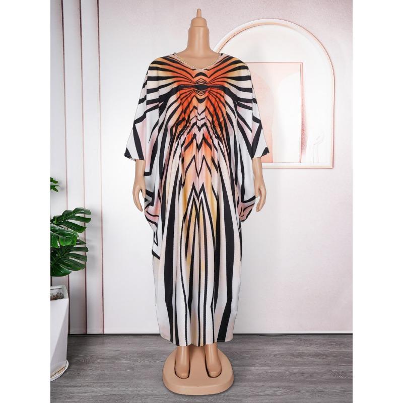 Plus Size Women's Fashion New Striped Waist Dress