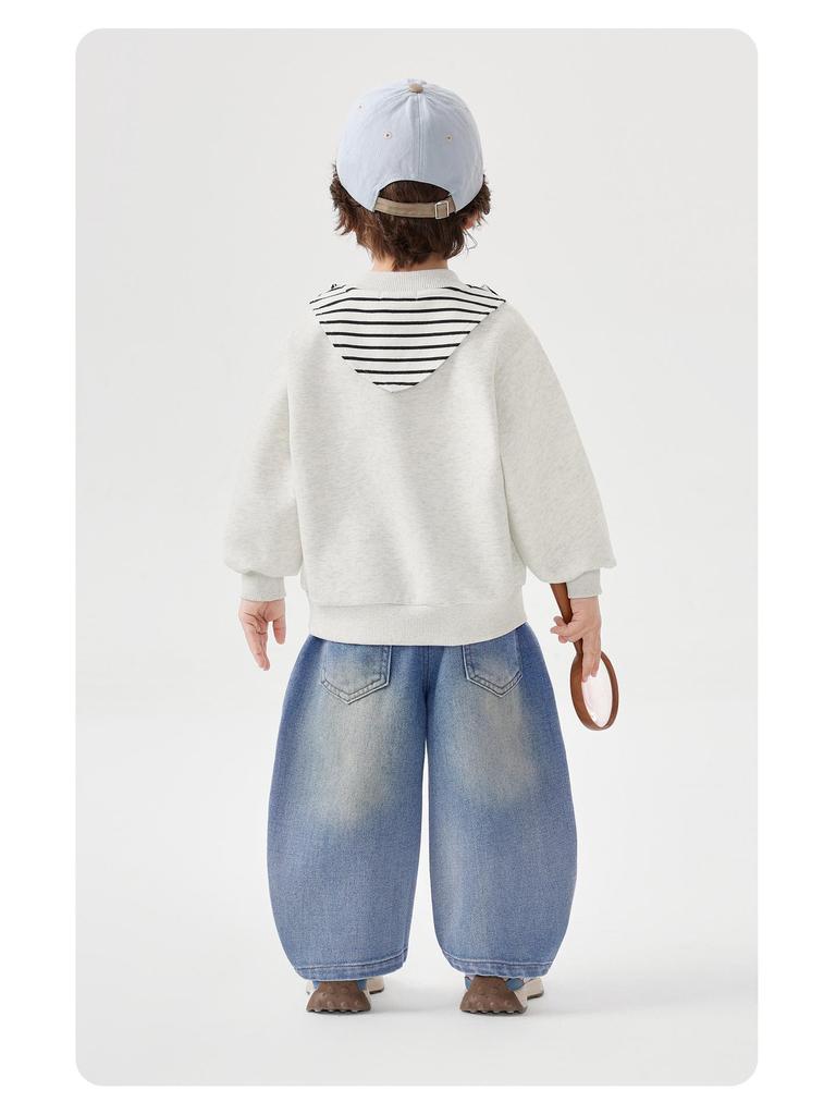 Right European Style Boys' Fake Two-Piece College Hoodie - 2026 Spring/Autumn Trendy Kids Clothing