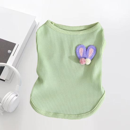 Summer Pet T-shirt Breathable Sleeveless Round Solid Color Medium Dog Collar Small Puppy Tee Shirt Clothes Pet Supplies