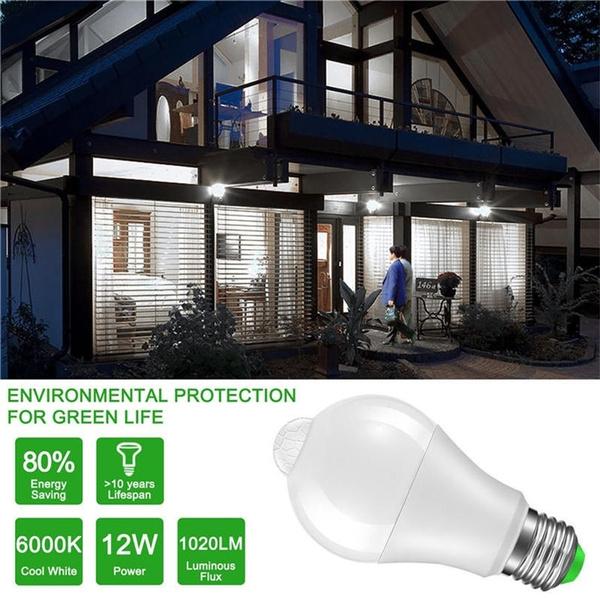 3PCS IP42 LED Motion Sensor 10W E27 Bulb Auto Smart Infrared Body Lamp Dusk Light at Sunrise Light Bulb Day and Night Light With Motion Sensor Light