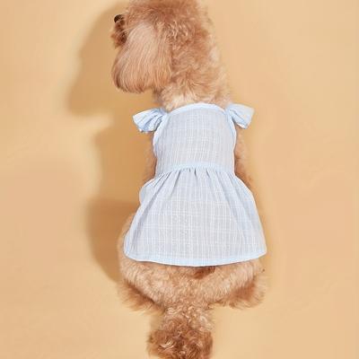 Dog Dress Ruffle Sleeve Breathable Kitten Princess Dress Cat Dress for Small Medium Dogs Puppy