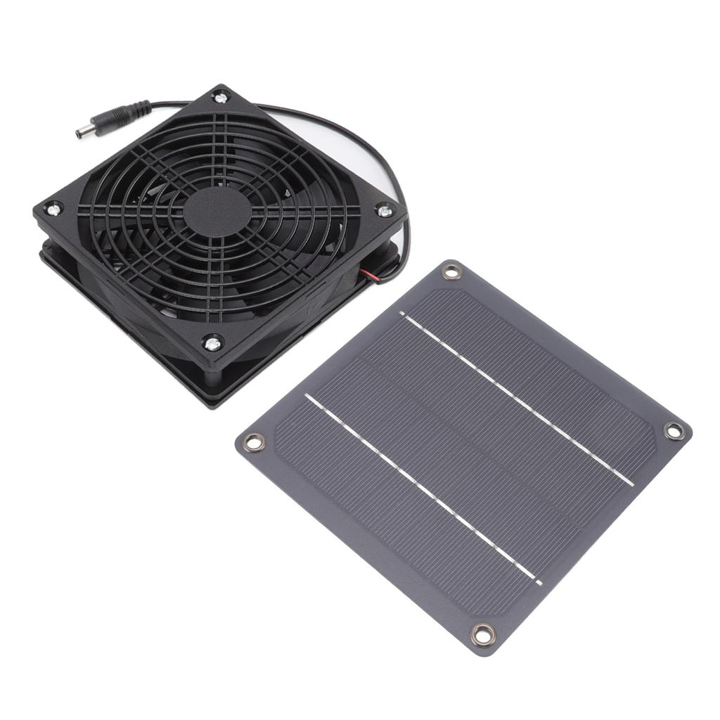 3W Solar Powered Exhaust Fan Outdoor Portable Ventilator for Greenhouse Dog Chicken Pet House