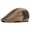 Vintage Cotton Patchwork Beret Hat for Men Women Diamond Lattice Flat Cap Korean Style Newsboy Cap Individual Sun Protection Duckbill Hat