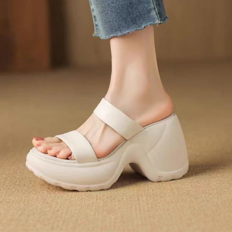 

Women Wedges Platform Slippers High Heels Shoes Trend New Summer Sandals Designer 2025 Dress Party Slingback Woman Slides Mujer 35