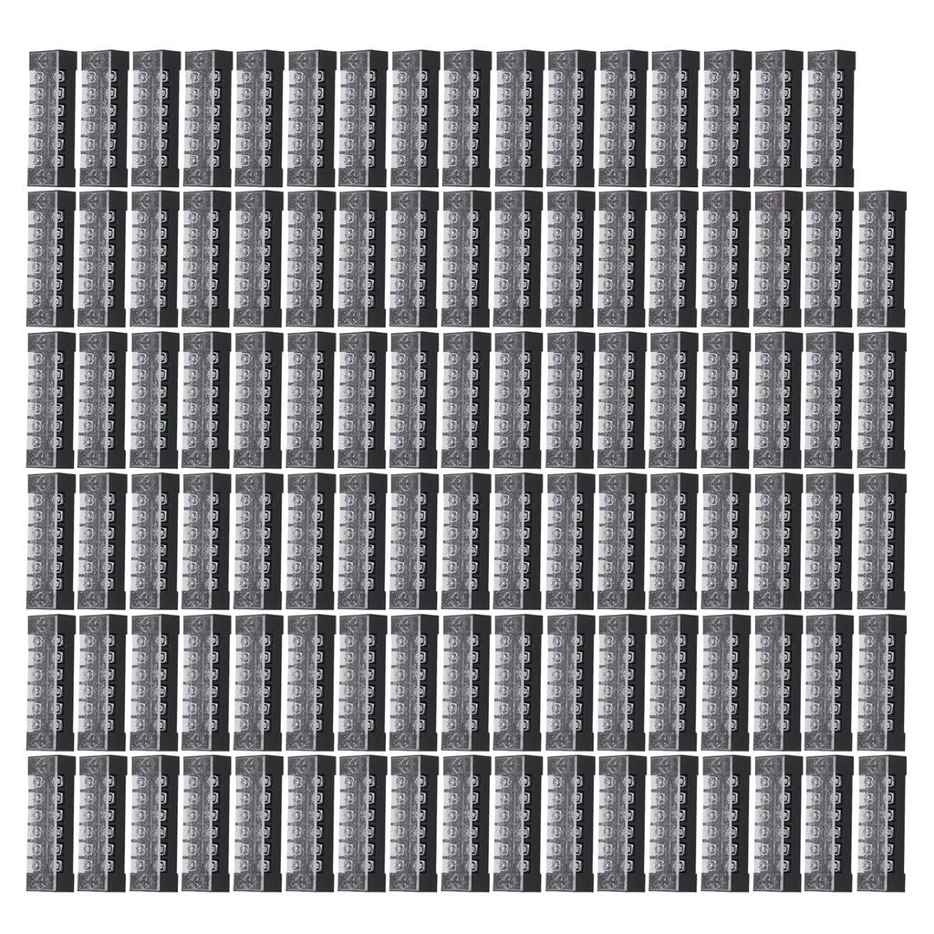 TB‑1506L 100pcs Terminal Block Set 6 Positions Dual Row 600V 15A Screw Terminal Strip Blocks