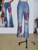 2023 Women's Plus Size Casual Faux Denim Pants - European & American Fashion