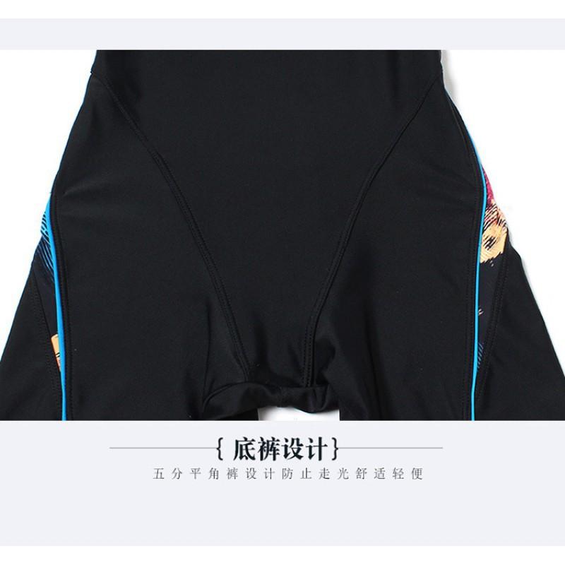 Large Size Swimsuit One-piece Sexy Belly-covering Slimming Boxer Pants Competitive Training Sports Swimming Suit
