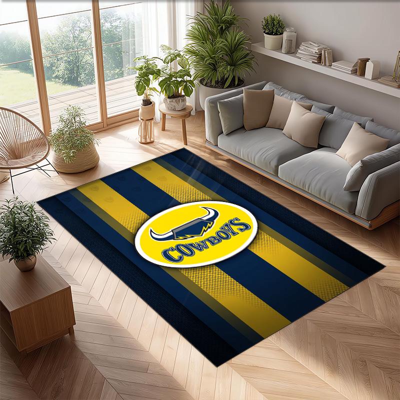 Tappeto in Cristallo di Velluto North Queensland Cowboys Morbido Anti?Tappetino Antiscivolo Comodo per Casa Soggiorno Camera da Letto Tappeto Decorativo