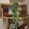 Beer Drinking Alien Statue Resin Novelty Collectible Funny Desktop Decoration For Adults Desk Bedroom Garden Outdoor Shelf Decor