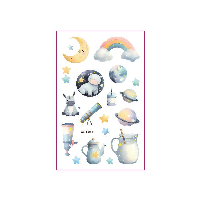 Fairy Tale Glitter Tattoo Stickers: Waterproof Butterfly, Unicorn & Bear Designs