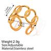 Stainless Steel Rings Minimalism Oval Exaggerated Hollowing Out Adjustable Open Ring For Women Daily Accessories Party Jewelry
