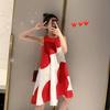 Korean Style Sleeveless Plus-Size Maternity Dress - Loose Fit, Medium to Long Length for Summer