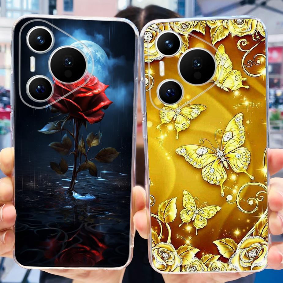 Für Huawei Pura 70 Hülle Niedliche Cartoon Bemalte Abdeckung Klare Silikon Handyhülle Für Huawei Pura 70 Pro Plus Pura70 Pro + Weiche Hülle