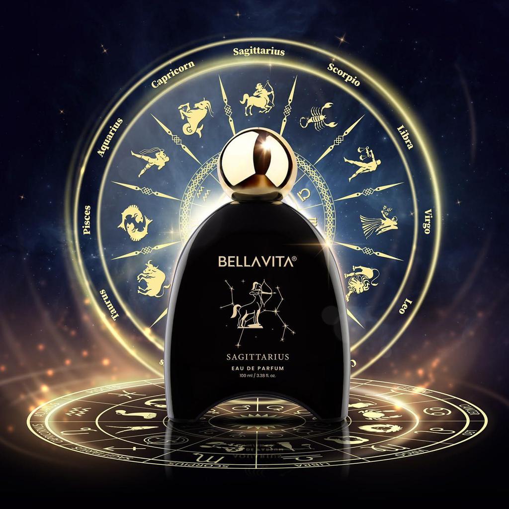 BELLAVITA Zodiac Collection Sagittarius | Long Lasting Perfume for Man and Woman | EDP 100ml | Saffron, Chocolate and Moss