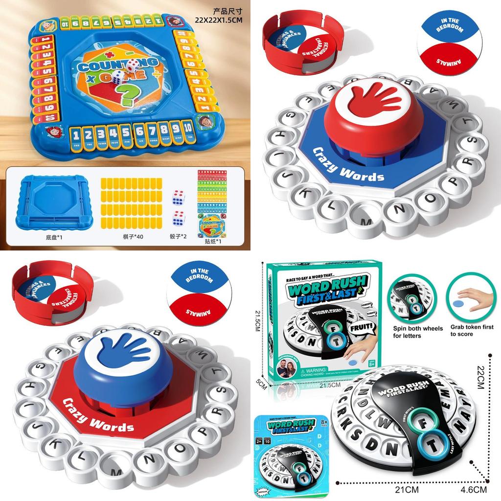 Juego de Mesa de Letras Locas Tablero de Cartón Para Reuniones Familiares Divertido Educativo Juguete de Plástico