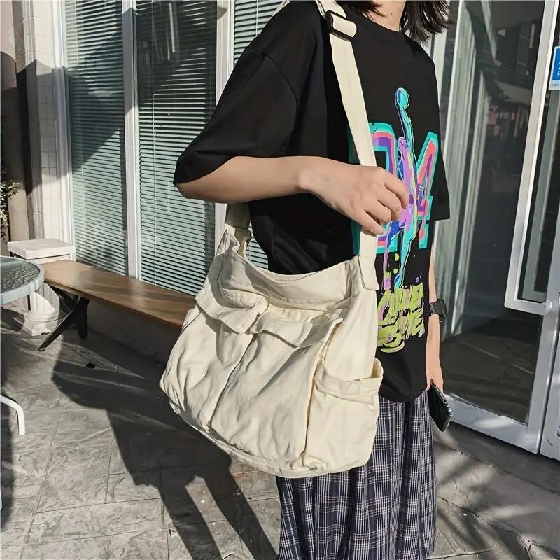 Women Vintage Handbag Canvas Teenager Shoulder Tote Bags Messenger Bags Ladies Casual Handbag Crossbody Purse New