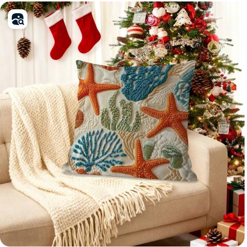 

Coral Seaweed Starfishes Pillowcase