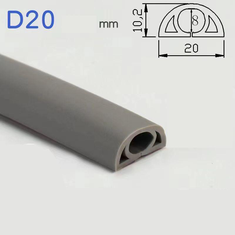 

PVC flexible rubber cable protection trough, pressure-resistant cable tray, rubber strip trunking for electrical wire storage 2cm width【100cm】 сірий