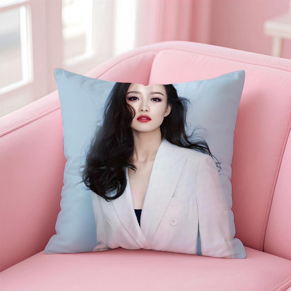 Chinese Star Fashion Elegant SShu Qi Cushion Cover Pillow Case Soft Friendly Fabric Concealed Zipper