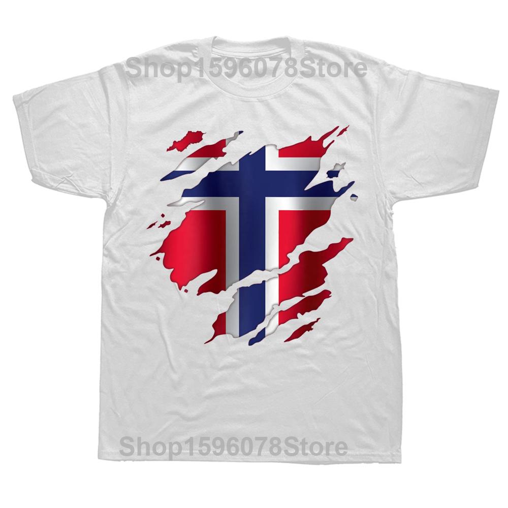 Funny Norway Norwegian Flag T Shirts Summer Style Graphic Cotton Streetwear Short Sleeve Birthday Gifts T-shirt Mens Clothing