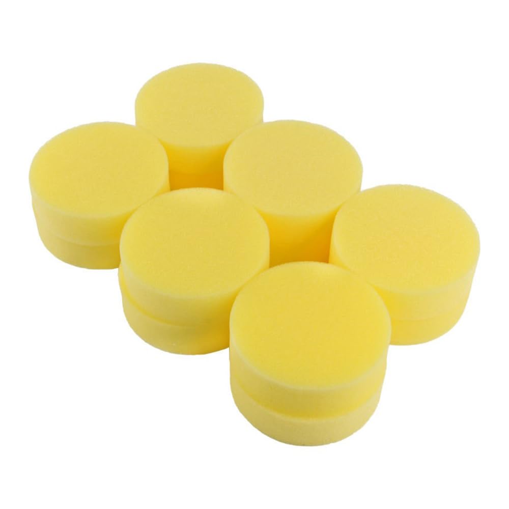 Car Wash Sponge, Round Shape, Set of 12, Diameter 3.9 Inches (10 Cm), Thickness