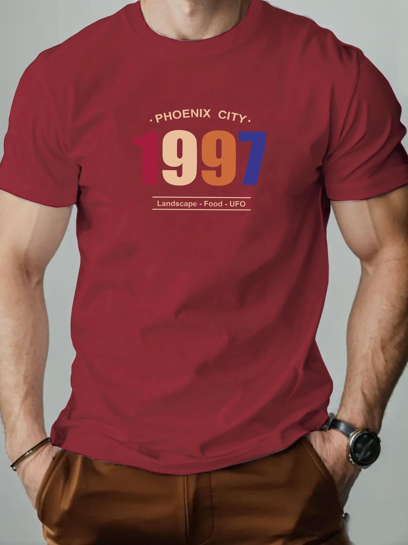 Mens Cotton TShirt Phoenix City 1997 Summer Round Neck Short Sleeve Graphic Breathable Fashion Casual TShirt S
