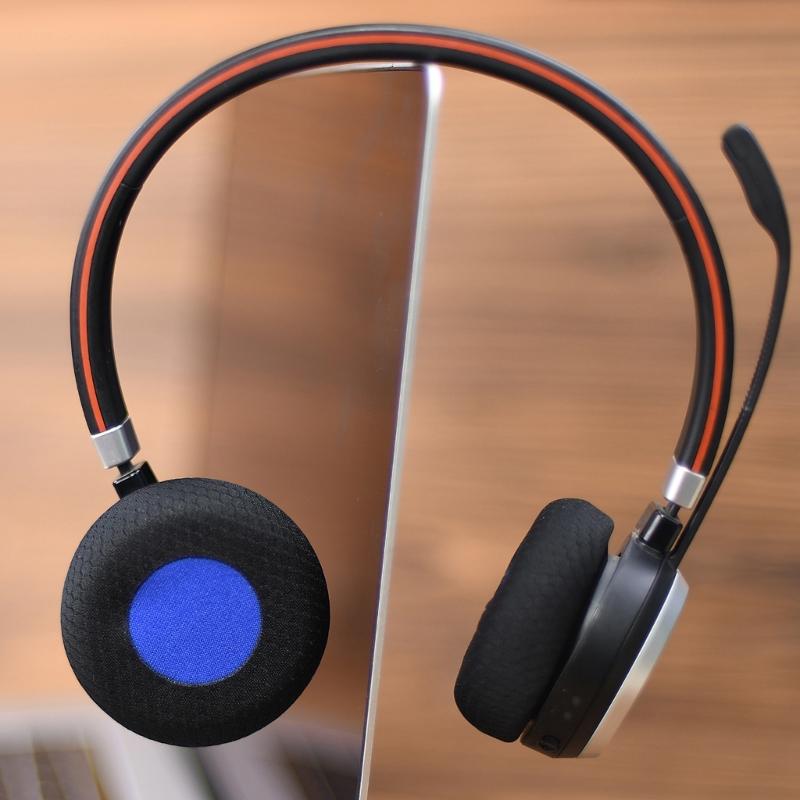 Comfortable Gaming Headset Ear Pads Ventilated Football Net Fabric Easy Cleaning Replaceable for evolve 20 20se 30 30II