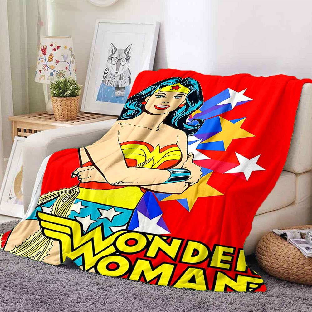 1 stuks Wonder Woman, Superheld Flanellen Plaid Deken Zacht, Warm & Gezellig voor Bank, Bed, Kantoor en Reizen Veelzijdig Alle Seizoenen Cadeau, Kerstcadeau