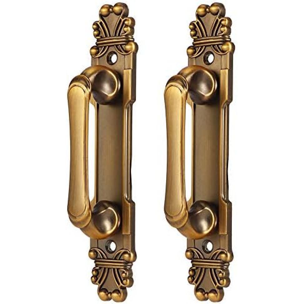 165mm Antique Handle, Red Bronze Pendant Handle Pull Knob, Hanging and Movable Design, European Drop Handle for Cabinet Door Wardrobe Drawer 2Pcs