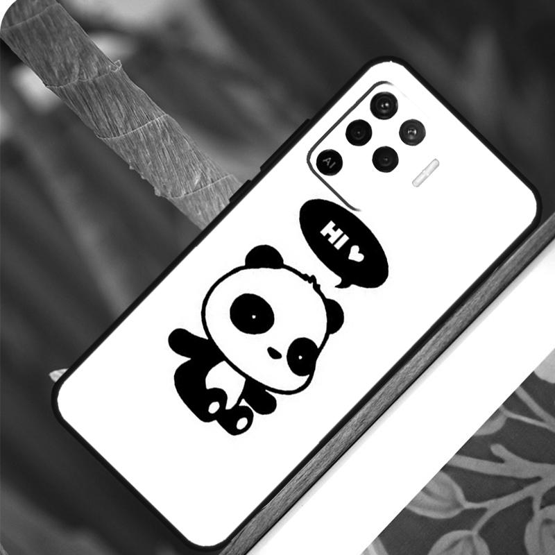 Cute Cartoon Panda For OPPO A52 A72 A92 A98 A78 A58 A5 A9 A15 A17 A77 A53S A57S A94 A74 A54 A16 A76 A96 Case