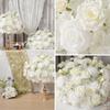 Uflower Rose Green Leaves Flower Ball Centerpieces - Wedding Table Decor Luxurious Floral Arrangements for Stage Road Lead