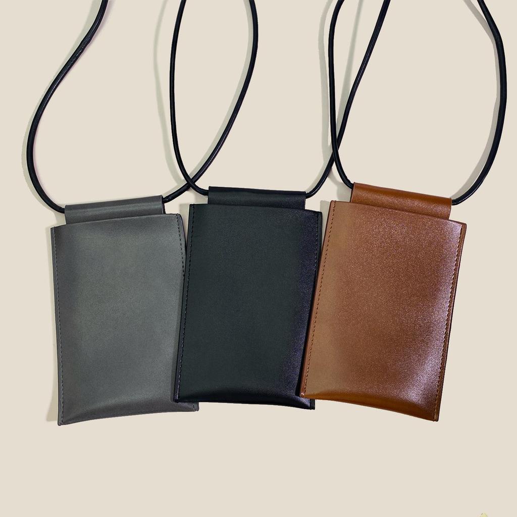 High-End Retro Lambskin Leather Phone and Glasses Pouch